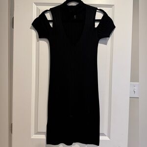Elegant Black Cut-Out Dress